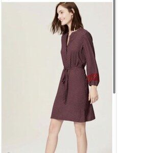 LOFT by Ann Taylor Women's 3/4 Sleeve Dress with Belt Plum Color, Size M